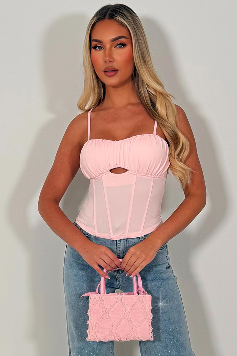 pink corset crop top night out party occasion outfit styledup 