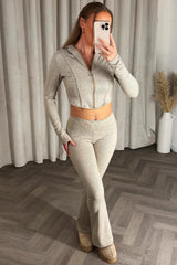 zara womens crop corset hoodie and joggers two piece co ord set styledup