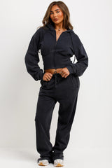 zara corset zip up hoodie and joggers tracksuit co rod set for womens styledup
