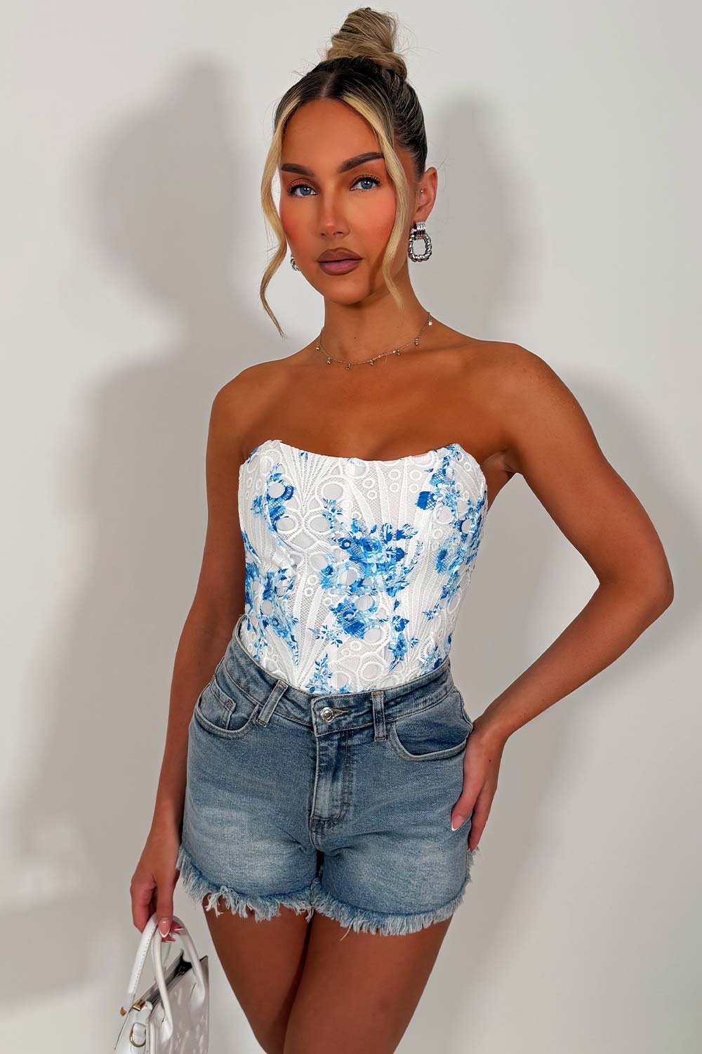 white tie up back corset top styledup fashion