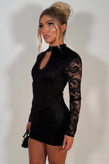 long sleeve corset detail mini dress black styledup uk