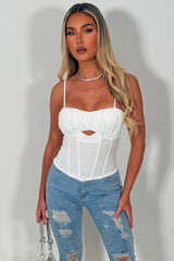 white corset crop top night out party occasion outfit styledup 