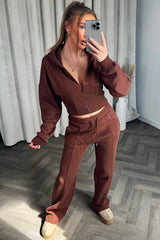 corset hoodie and joggers tracksuit co rod set for womens styledup