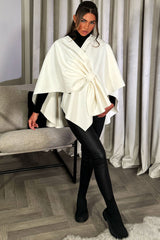 cape shawl for women poncho bow front