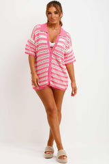 womens crochet top and micro shorts two piece holiday outfit set styledup