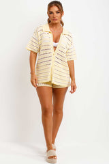 knit top and shorts two piece co ord set womens