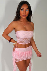 ruffle frilly lace skort and crop top festival co ord set styledup uk