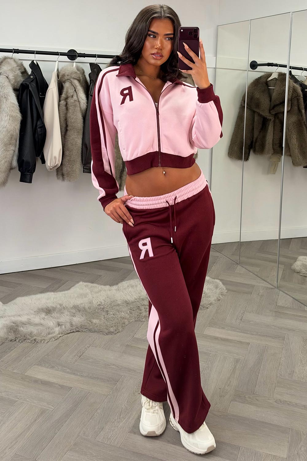 womens loungewear set with r emblem styledup