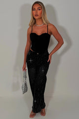 womens black corset crop top 