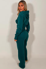 womens crop corset hoodie and joggers two piece loungewear co ord couture club set styledup fashion airport outfit 