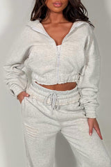 womens joggers and crop hoodie tracksuit set two piece airport outfit styledup white fox uk sale. 