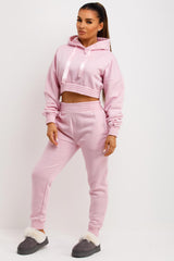 crop hoodie and joggers co ord set