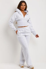 womens joggers and crop corset hoodie tracksuit set two piece 