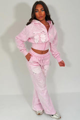 womens cargo hoodie and wide leg joggers co ord tracksuit styledup