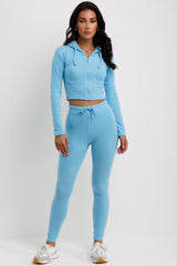 ribbed tracksuit co ord set 
