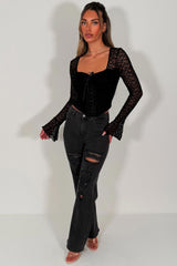 long sleeve corset top night out date night outfit styledup 