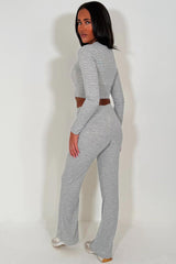womens wide leg jogger and long sleeve top with stripes lounge set co ord styledup 