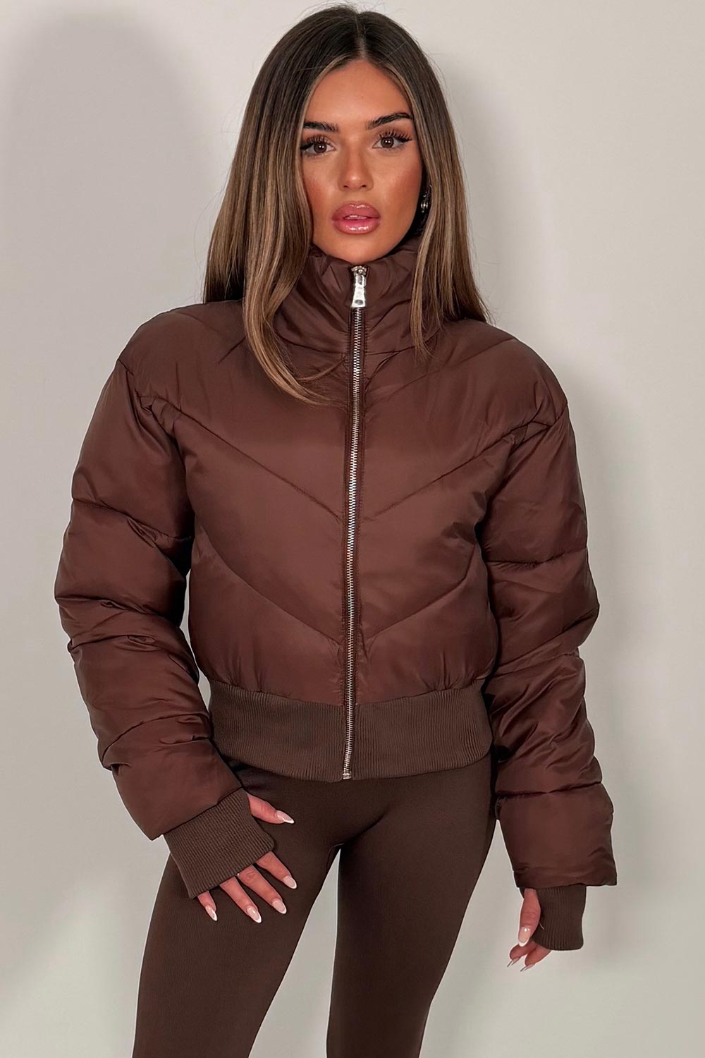 alo yoga cropped atmosphere puffer jacket styledup uk 