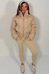 crop puffer jacket with thumbholes cinched waist alo yoga styledup uk