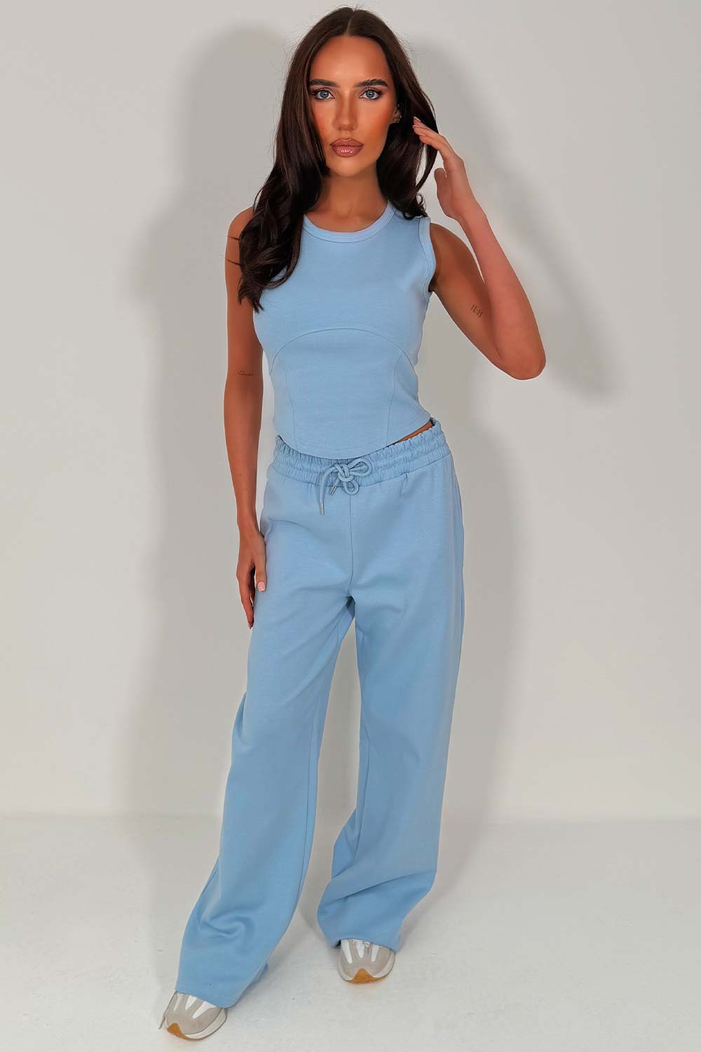 zara womens travel airport outfit summer tracksuit uk styledup