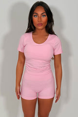 alo yoga womens shorts and crop top co ord set summer everyday outfit styledup