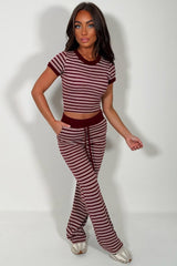 womens striped knitted lounge set styledup uk