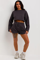 womens shorts and jumper tracksuit set 