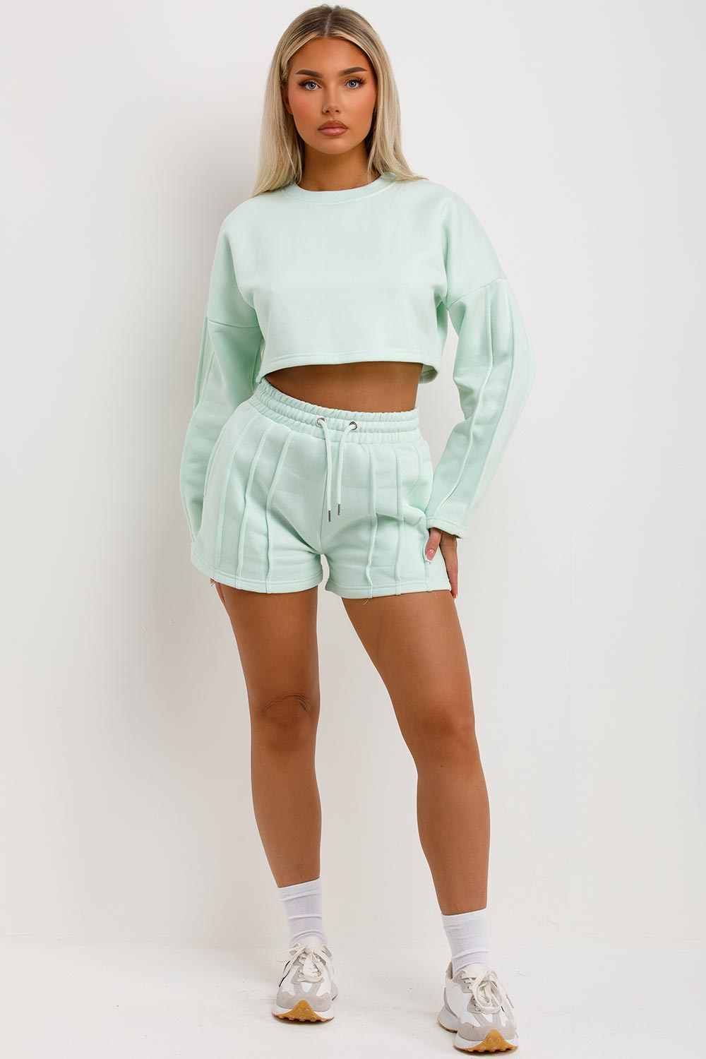 womens shorts and jumper tracksuit set 