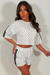 polka dot shorts and top co ord summer holiday airport outfit styledup white fox uk 