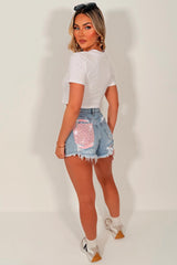 womens white crop t shirt california graphic crop top festival summer holidays outfit uk