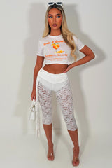 aperol spritz baby tee black crop t shirt womens festival clothes white