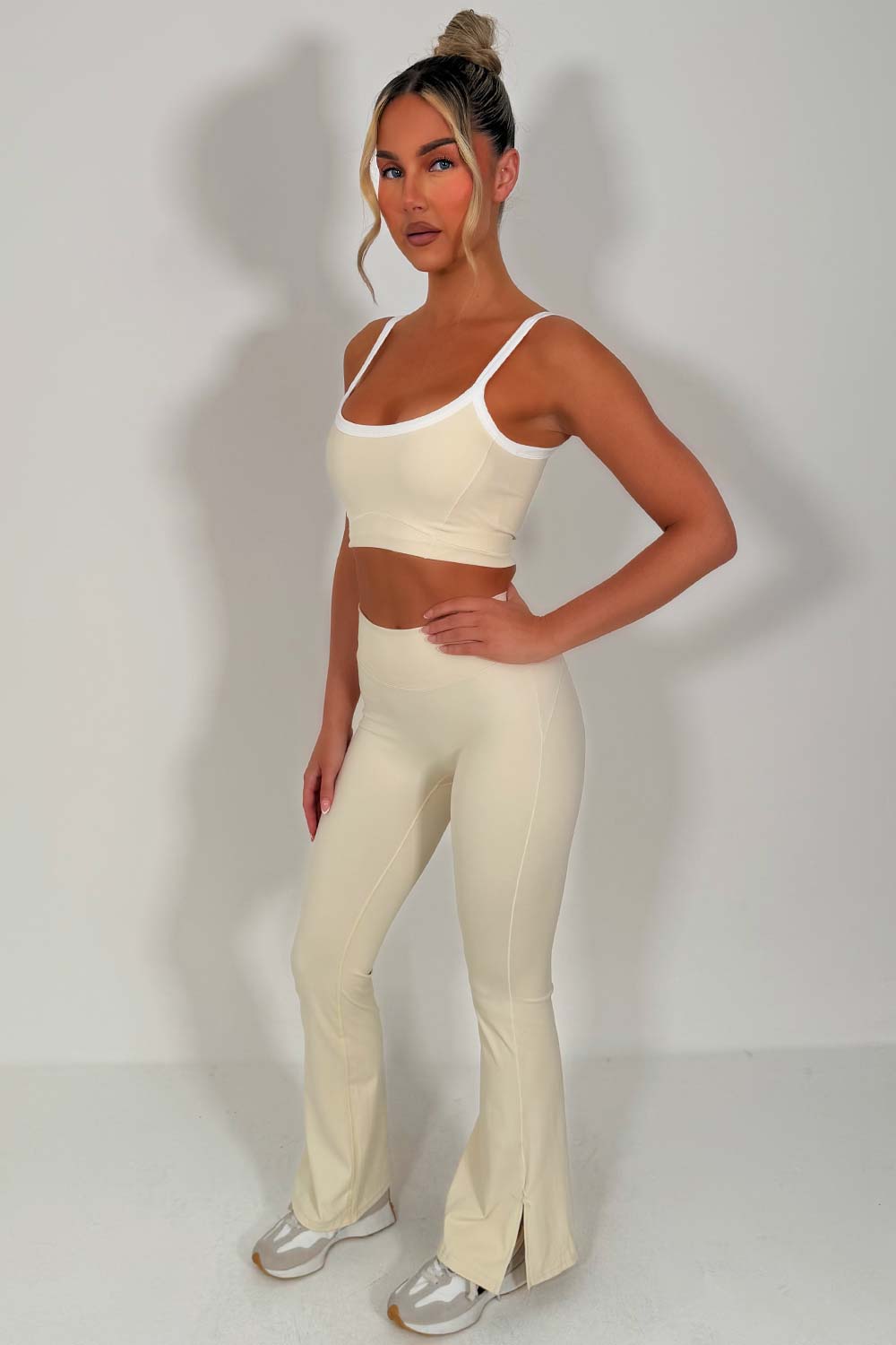 womens flare yoga top and leggings two piece co ord styledup 