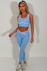 womens lululemon yoga compression leggings and top two piece activewear pilates outfit set styledup uk