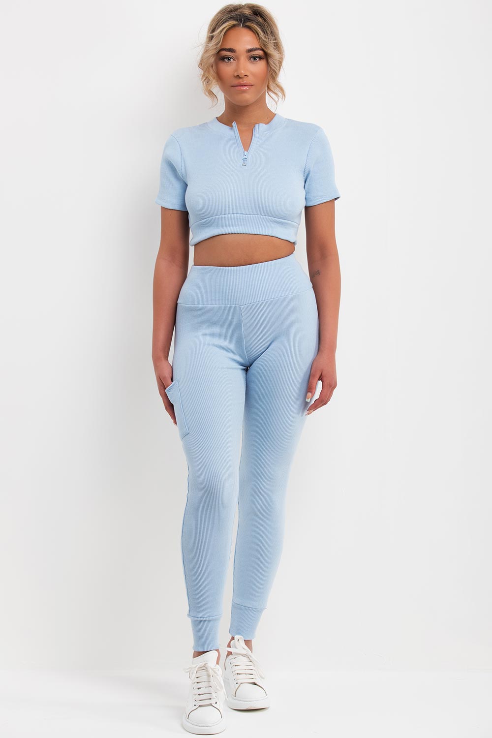 womens ribbed co ord tracksuit uk
