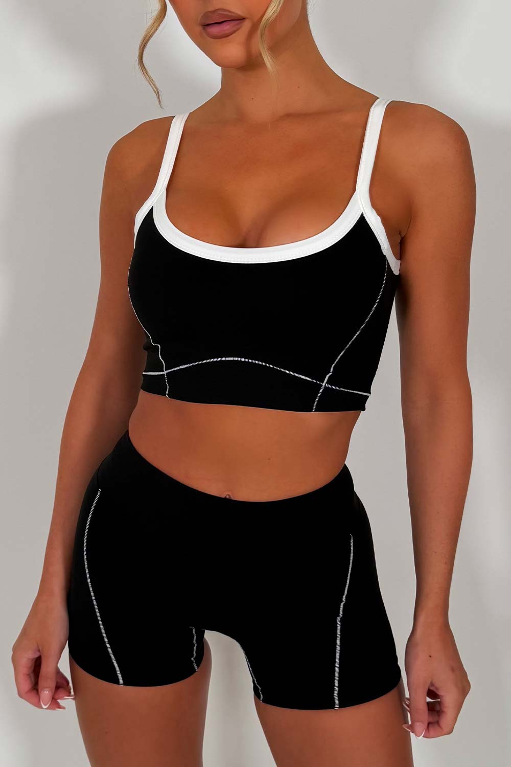 alo yoga shorts and top two piece activewear set yoga pilates outfit sale uk styledup