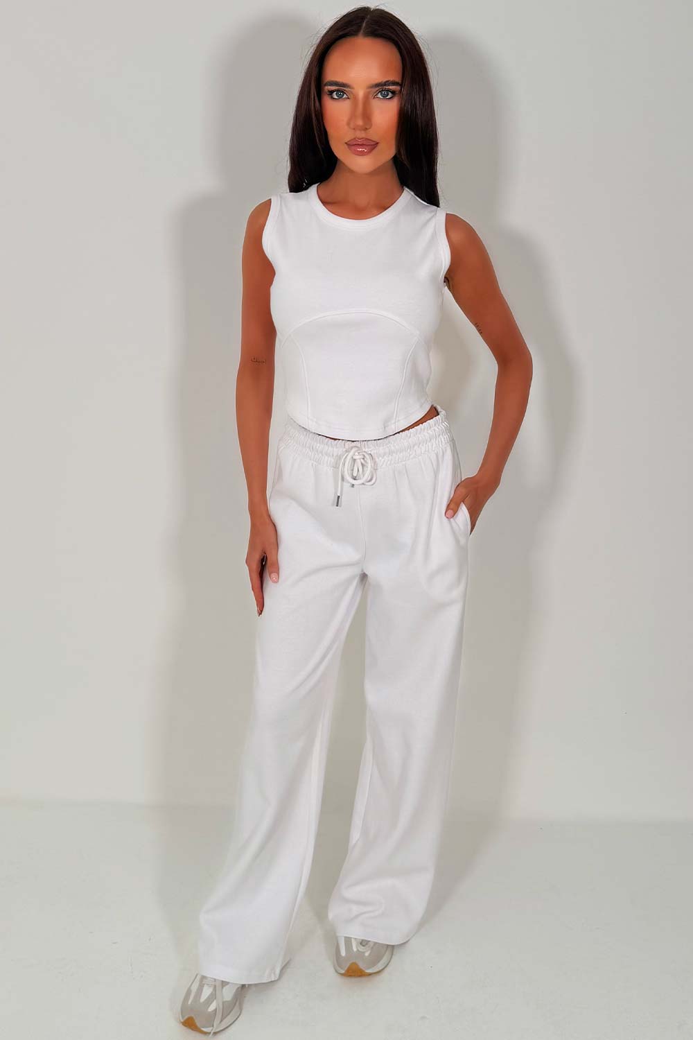 womens airport outfit top and joggers two piece co ord styledup whitefox uk
