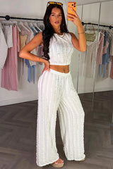 summer holiday outfit wide leg trousers and top two piece co ord styledup