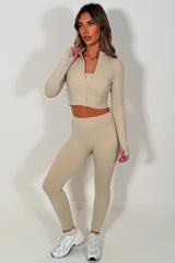 womens three piece yoga pilates gym set activewear outfit seamless styledup 