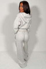 womens wide leg joggers and crop zip up hoodie tracksuit airport outfit lounge set styledup uk sale white fox 