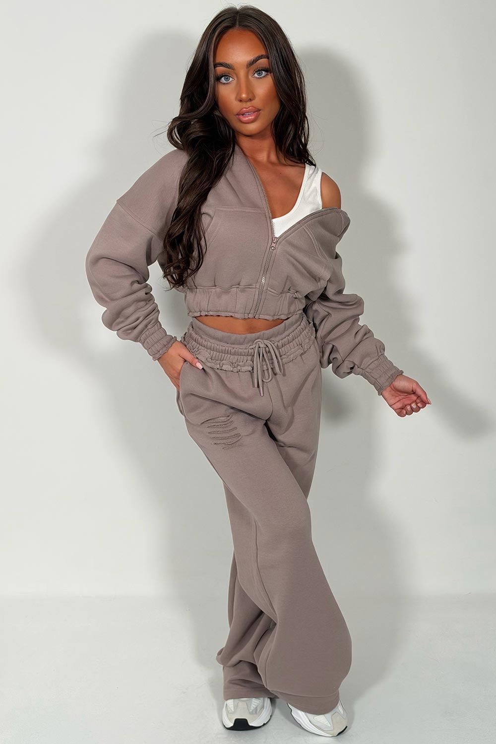 corset hoodie and joggers tracksuit co rod set for womens styledup uk