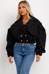 zara womens double breasted short trench jacket styledup