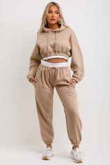 womens crop hoodie and joggers set
