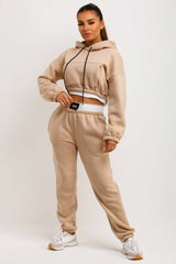 womens crop hooded tracksuit 