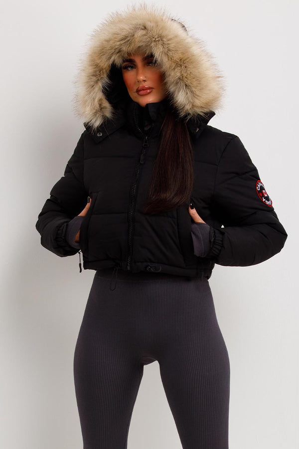 Closure London Puffer Parka With Fur Hood Closure London Cropped