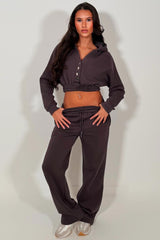 crop hoodie and joggers tracksuit set styledup 
