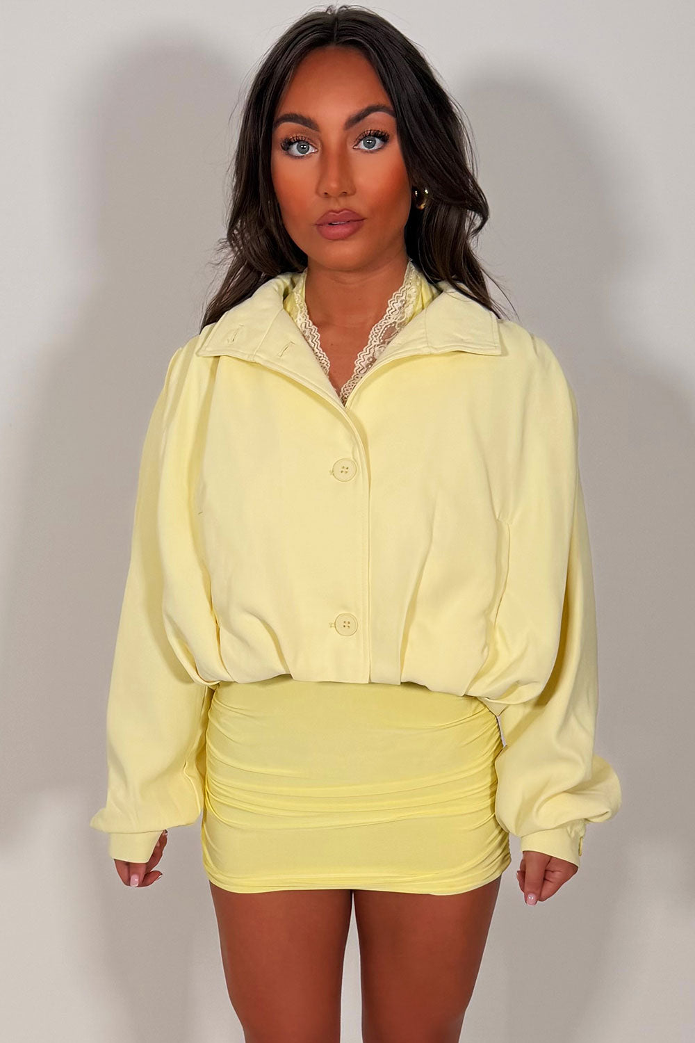 womens funnel neck pink bomber jacket styledup uk