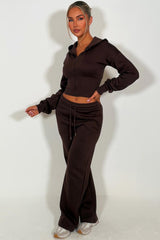 womens crop corset hoodie and joggers two piece loungewear co ord couture club set styledup fashion airport outfit 