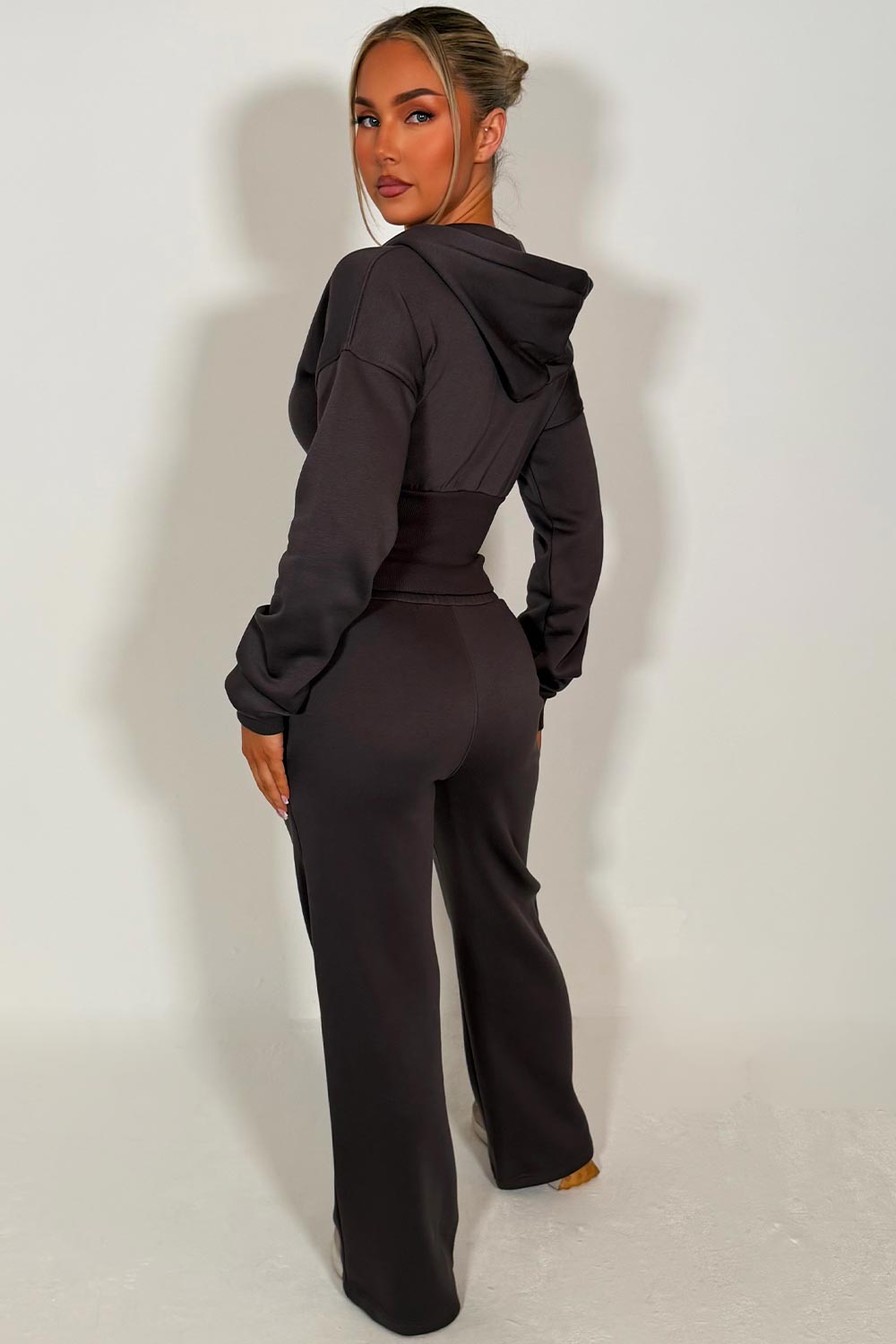 womens zara tracksuit set with cinched waist couture club