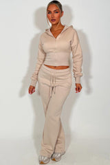 womens zara tracksuit set with cinched waist couture club