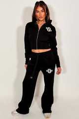 womens crop corset hoodie and joggers tracksuit set airport outfit styledup